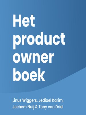 cover image of Het product owner boek